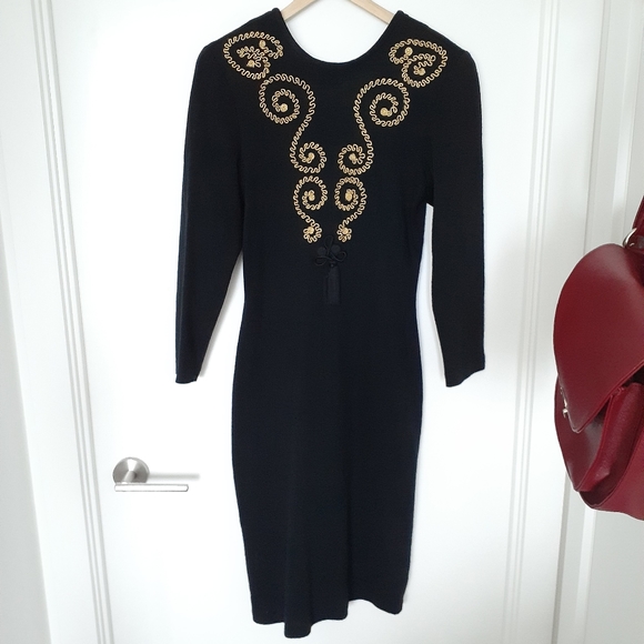 Vintage Town & Country Sweater Dress by Canadian Union Made 80's Dress - Picture 1 of 3